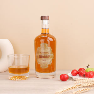 Vanjoin épaissir le fond poids lourd whisky liqueur bouteille verre épaule ronde 700ml vin <span class=keywords><strong>cidre</strong></span> sprints bouteilles avec bouchons - Product Image 1