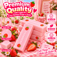 Jouet Squishy Géant en Forme de Bâton de Lait à Rebond Lent, Thème Fraise Beurre, Anti-stress à Pincer, Puzzle Familial Jumbo