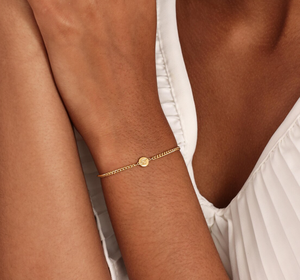 Nouveaux bracelets pour femmes en acier inoxydable gravés personnalisés, mini-charmes en forme de cercle et de cœur, chaîne fine, nom empilable, bijoux délicats - Product Image 6