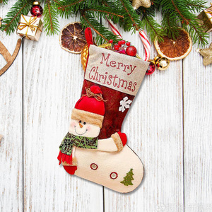 Bestselling Vintage Christmas Stocking Set 3D Santa Snowman <b>Doll</b> Xmas Mantel Hanging Decoration - Product Image 5