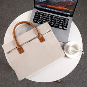 Housse d'ordinateur portable personnalisée avec logo et taille sur mesure, en cuir, avec poignée, pour une organisation professionnelle optimale - Product Image 2