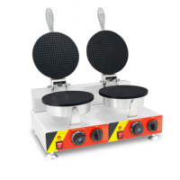 Machine à cônes à glace commerciale à double tête, machine à gaufres pour cônes à glace aux États-Unis