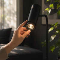 Projecteur LED sur pied de luxe haut de gamme avec télécommande, abat-jour en cristal, lumière douce et diffuse pour hôtel, salon, décoration intérieure
