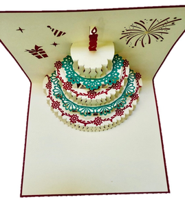 การ์ดอวยพรวันเกิดวันเกิดพร้อมซองจดหมาย3D เทียนป๊อปอัพทำด้วยมือออกแบบได้เองสำหรับเป็นของขวัญและของตกแต่งและเพื่อนในครอบครัว - Product Image 3