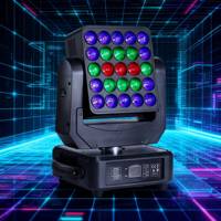 UNOXINE Event 25pcs X 15W RGBW 4-en-1 LED Matrix Professional Moving Head Pixel Beam Stage Light DMX512 Aluminium High CRI 95
