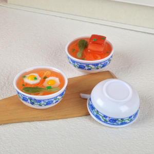 Jouets alimentaires simulés 4 cm – Modèle de bol de nouilles en <span class=keywords><strong>porcelaine</strong></span> bleue et blanche de style chinois, ensemble de jeu alimentaire pour nouilles au bœuf et ramen - Product Image 2