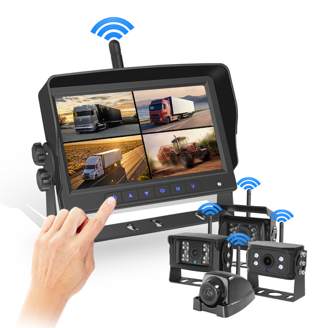 2024 New Wireless Reverse Camera System for Trailer Car Reversing Vehicle Security Camera System with Screen for RV Heavy Truck