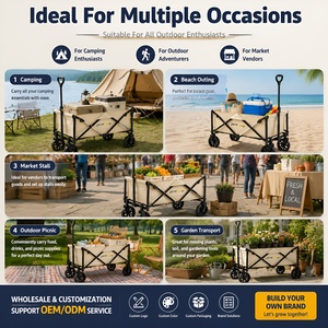 Carrito de Camping Plegable de 300L y 250kg con Mesa y Almacenamiento Vertical Compacto para Exteriores - Product Image 4