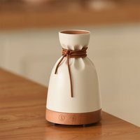 Diffuseur d'arômes créatif en forme de pochette avec base en bois, humidificateur ultrasonique d'huiles essentielles, attache en cuir pour chambre, spa, boutique, cadeau