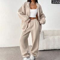 Ensemble sweat à capuche zippé et jogging décontracté en coton pour femme, service OEM d'usine de haute qualité, vêtements de mode