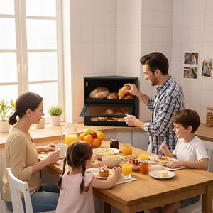 Black Corner <strong>Bread</strong> Box for Kitchen Countertop Airtight Bamboo <strong>Bread</strong> Storage <strong>Bin</strong> with Clear Window 2 Layer <strong>Large</strong> Wood Breadbox - Product Image 2