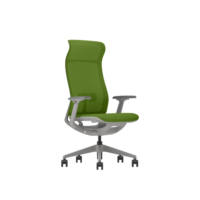 Chaise de bureau ergonomique moderne à roulettes en tissu maillé avec mousse à mémoire de forme moulée, réglage de la hauteur par vérin à gaz, appui-tête réglable, confort de luxe pour le personnel