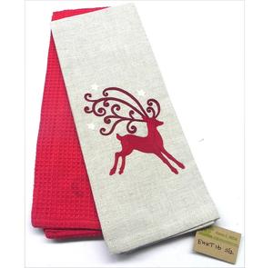 Juego de toallas de cocina navideñas de algodón suave, absorbentes y duraderas, para cocinar en casa y uso festivo. - Product Image 4