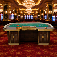 Table de jeu de Baccarat ovale de luxe moderne BBY Professional, qualité casino, structure en bois massif, feutre personnalisé, pour clubs de jeux, 4/6 joueurs