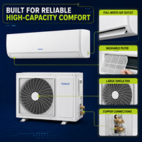 Climatiseur solaire 24000 BTU hybride à onduleur mural, ensemble complet avec panneau solaire, pour refroidissement et chauffage, idéal pour villa, bureau, magasin
