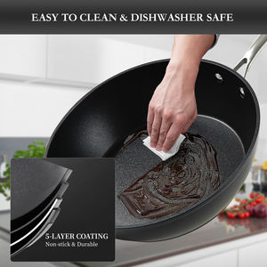 26cm Deep Non-Stick Frying Pan Anodized Aluminum <b>Cookware</b> PFOA-Free & Dishwasher Safe for All Stovetops - Product Image 2