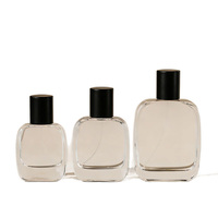 Flacons de parfum vides en verre transparent avec vaporisateur à brume fine, rechargeables, avec bouchon rotatif, 30/50/100 ml