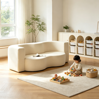 Canapé compressé en tissu floqué personnalisé avec dossier fixe rembourré pour salon, appartement et villa