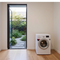 Porte battante en verre multifonctionnelle moderne en alliage d'aluminium antirouille avec vision claire, adaptée aux bureaux intérieurs et aux balcons