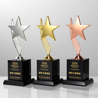 Trophée en métal Star Crystal créatif, impression numérique, logo personnalisé, gravure laser, portable, multi-usage, pour réunion annuelle