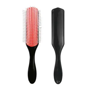 9 satır plastik naylon iğneler fırça doğal kıvırcık saç kürek şekillendirici Denman saç fırçası