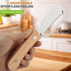 <span class=keywords><strong>Éplucheur</strong></span> <span class=keywords><strong>de</strong></span> légumes multifonctionnel KITCHENCARE OEM avec manche en bois, <span class=keywords><strong>éplucheur</strong></span> <span class=keywords><strong>manuel</strong></span> pour pommes <span class=keywords><strong>de</strong></span> <span class=keywords><strong>terre</strong></span> et carottes - Product Image 4