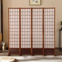 Paravent pliant en bambou de style artistique traditionnel à 3 panneaux DISHI, écran de séparation en bois pour la maison, le bureau ou la chambre