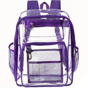 Mochila Unisex Impermeable de PVC Transparente con Patrón Geométrico, Forro de Poliéster, Logotipo Personalizado, Venta al Por Mayor, Gran Capacidad para Computadora - Product Image 2