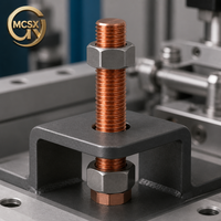 Copper Threaded Rod Brass Threaded Stud CNC Cut Threads Custom Copper Screw Rod Hex Head Fastener