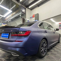 Wrapmaster 1,52*17m Luxus Matt Metallisch Blau Farbwechselnde Kratzfeste PET-Schutzfolie für Autofolierung