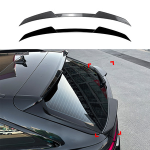 Audi A6 C8 Avant Rear Spoiler Piano Black Carbon Fiber Texture ABS Wing Shaped Trunk Lid Modification 2019-2024 - Product Image 1