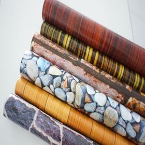 Auseng-pegatina adhesiva de Pvc para pared, papel tapiz de diseño, papel tapiz decorativo de madera, película Mural, 3D - Product Image 5