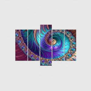 Modern 3D Swirl Abstract Print <b>Canvas</b> Artwork, Vibrant <b>Wall</b> Decor,SET OF 5 <b>CANVAS</b> - Product Image 2