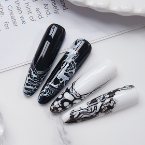 Vendeeni Tùy Chỉnh 15Ml Ren Cơ Sở Gel Sơn Móng Tay Màu Đen/Trắng Trừu Tượng Gel Đánh Bóng Móng Tay Nghệ Thuật Gel Nhãn Hiệu Riêng OEM - Product Image 5