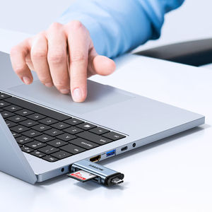 قارئ بطاقات متعدد المنافذ من سامزه، مصنوع من سبائك الألومنيوم، مستقر ويدعم USB 3.0 وType-C، قارئ بطاقات TF وSD للهواتف المحمولة وأجهزة الكمبيوتر - Product Image 6