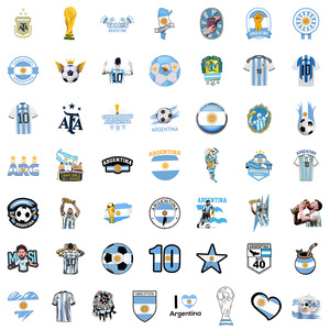 50 miếng dán graffiti đội tuyển Argentina miếng dán trang trí chống nước máy tính điện thoại di động hình dán bóng đá sáng tạo - Product Image 6