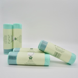 Compostable PE Shrink Bag on Roll Degradable <b>Plastic</b> Garbage Bag with Drawstring - Product Image 3