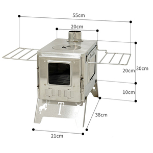 Réchaud de <span class=keywords><strong>camping</strong></span> pliable en acier inoxydable, à bois, pour toutes les saisons, pour la randonnée, le pique-nique, le chauffage et la cuisson en plein air - Product Image 5