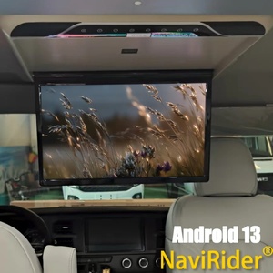 จอภาพติดหลังคารถยนต์ขนาด 22 นิ้ว ระบบ Android 13 ความละเอียด 1080P จอ LCD แบบพับเก็บได้ จอแสดงผลมัลติมีเดียเหนือศีรษะ ติดตั้งบนเพดานรถยนต์ ใช้ได้กับรถยนต์ทั่วไป - Product Image 1