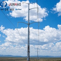 Poteaux électriques tubulaires en acier galvanisé pour lignes de transmission et de distribution haute tension, support extérieur personnalisé pour utilités