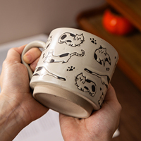 Mug à café en céramique vintage japonais, design rétro simple, tasse à eau pour couple, mug à lait créatif pour cadeaux d'affaires