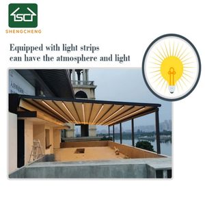 Pérgola motorizada <span class=keywords><strong>de</strong></span> aluminio para exteriores para restaurante <span class=keywords><strong>con</strong></span> toldos <span class=keywords><strong>de</strong></span> techo <span class=keywords><strong>de</strong></span> PVC plegables <span class=keywords><strong>de</strong></span> tela deslizante y retráctil - Product Image 5