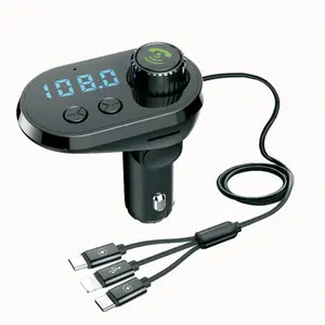 DENX DX1805 3.1A Fast Car Charger Hands-free Bluetooth FM Modulator Wireless LED Display FM Transmitter & Car MP3 Player Kit