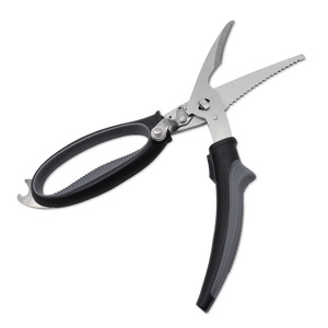 <b>Kitchen</b> <b>Scissors</b> Stainless Steel Straight Head Black Gray Home Use Multi Purpose Shears For Fish And Chicken Bone Cutting - Product Image 1