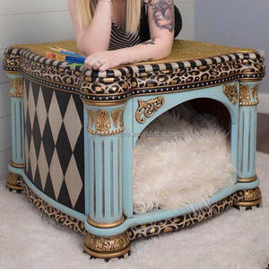 Cuccia per Animali in Legno Massello Intagliato Stile Europeo, Nido per Gatti in Legno Massello, Lussuoso Letto per Cani - Product Image 2