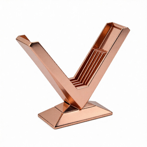 Custom CNC & for Machined <b>Brushed</b> Stainless Steel V-Shaped Business Card Holder From Guangdong Office Desktop Organization - Product Image 5