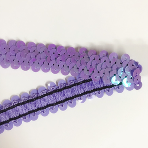 2cm 40Y ucuz kostüm dikiş dantel şerit dokuma altın siyah mor giyim sıkı kırpma 2-row payetli elastik şerit süs - Product Image 4