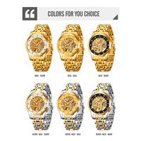 SKMEI 9310 Montre analogique sport décontractée pour homme avec bracelet automatique en acier inoxydable Business Dragon et fenêtre à cadran en verre