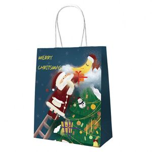 Bolsas de Papel Kraft Ecológicas y Duraderas para Fiestas Navideñas, Bolsas Promocionales para Regalos, Comida para Llevar, Dulces, Pasteles, Cartón - Product Image 1
