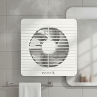 Ventilateur axial électrique à faible bruit et à haut débit d'air, monté sur fenêtre, en plastique, avec moteur à pôles ombragés CC/CA et roulement à bille